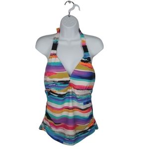 Christina Swimwear Tankini Halter Tie Up Top, 14